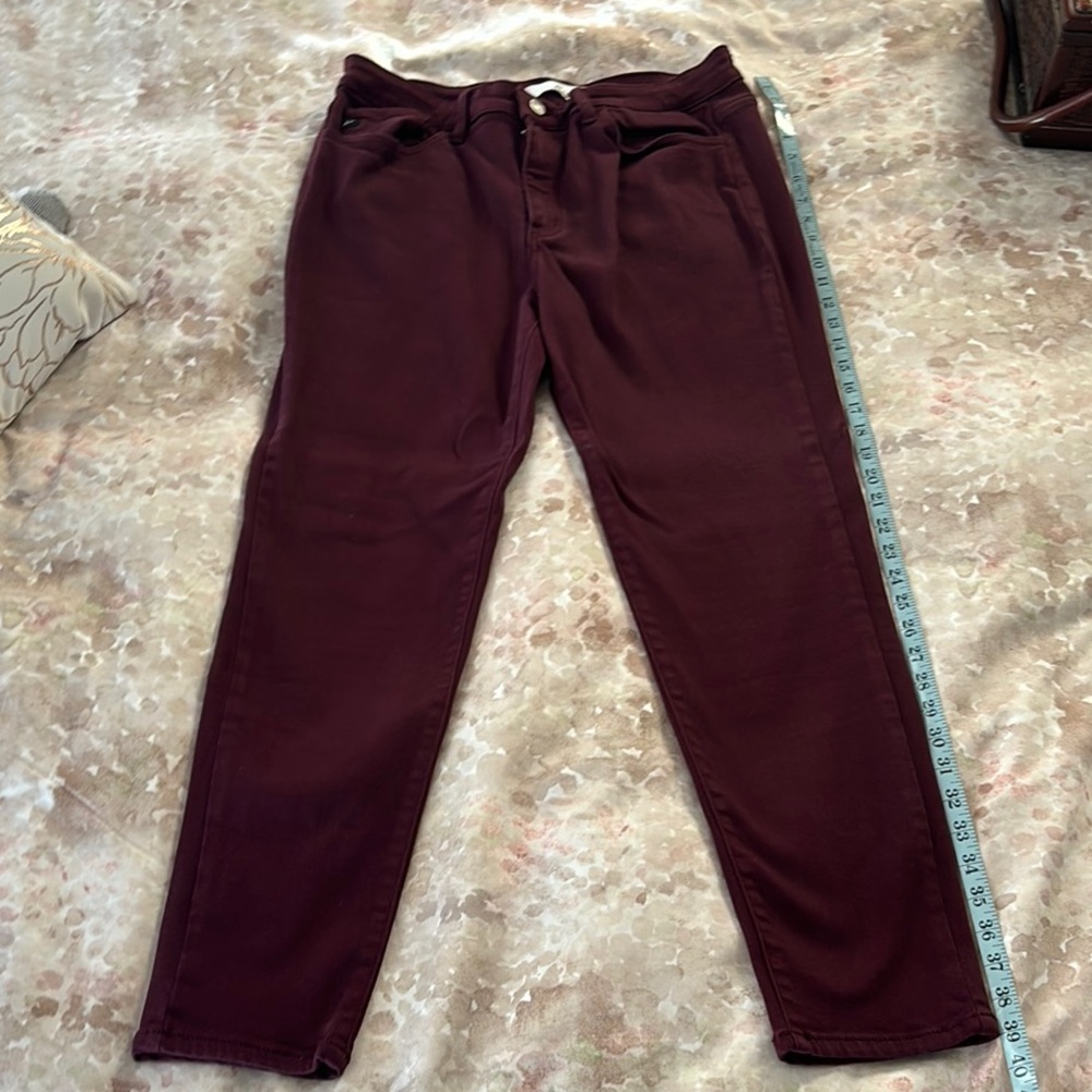 KanCan Mid Rise Skinny Burgundy Denim Jeans